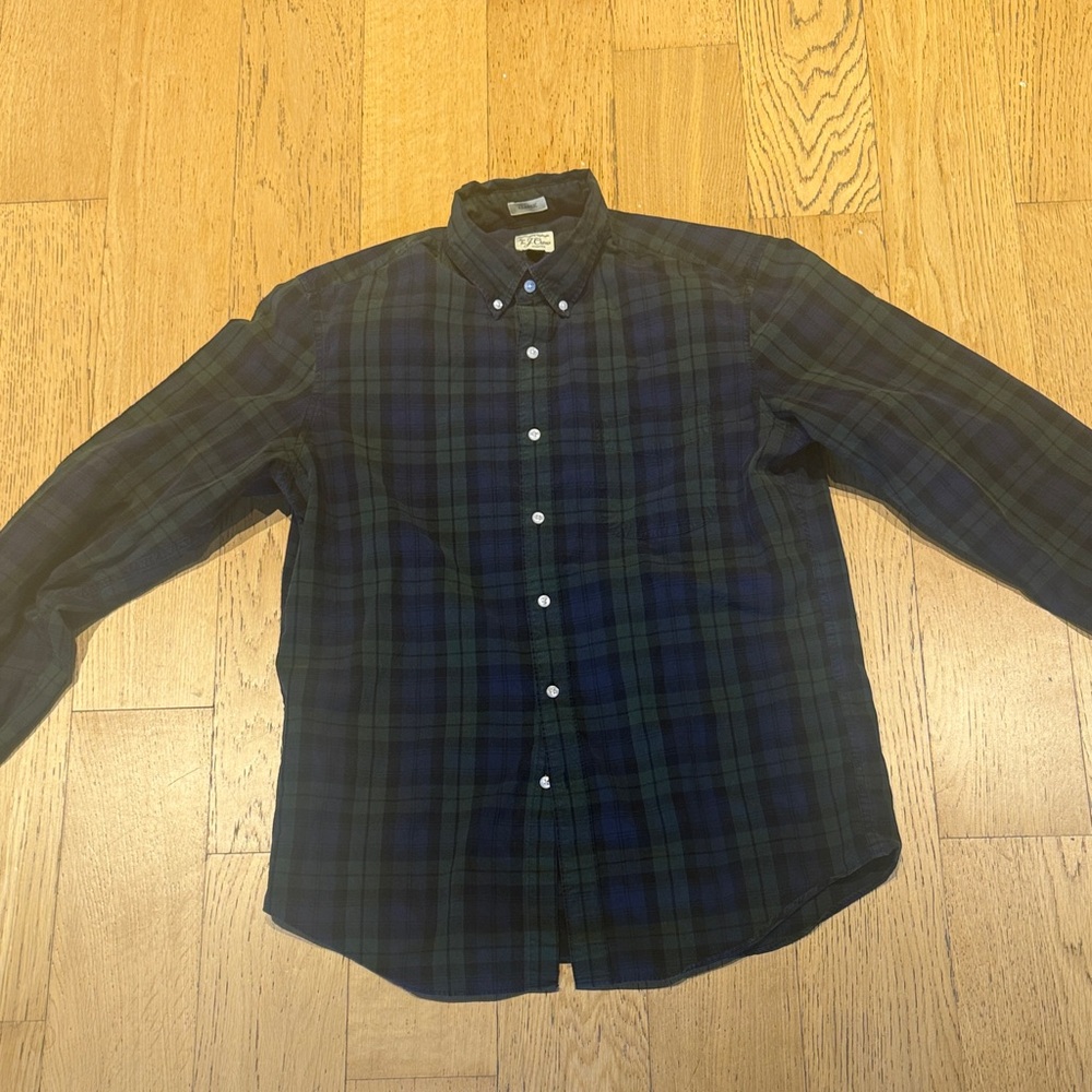 Classic Dark Blue and Green Checkered Shirt